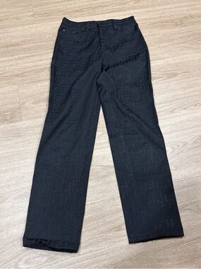 Fendi Black Monogram Wide-Leg pants
